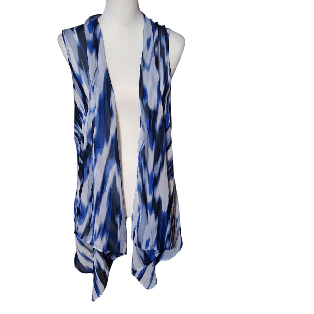 Chicos Travelers Womens Size XL Open Lightweight Vest Slinky Knit Beachy Office